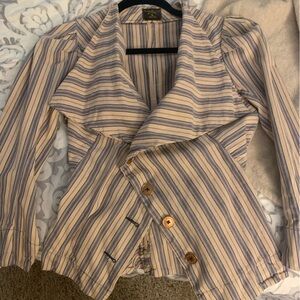 Vintage Vivienne Westwood Rare puff sleeve stipe blazer jacket IT 44, circa 2004